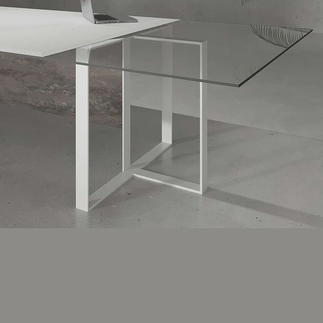 Dawn Glass Top Conference Table