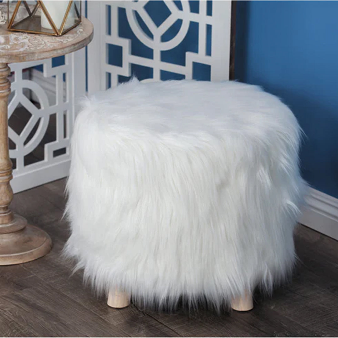 Faux Fur Ottoman