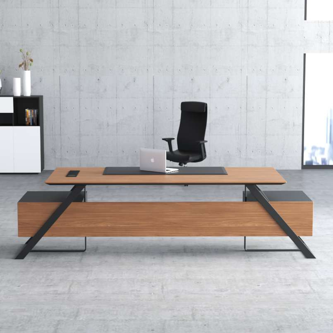 Frankin CEO Table with sleek modern design, customisable surface finish, and sturdy frame, ideal for executive offices.