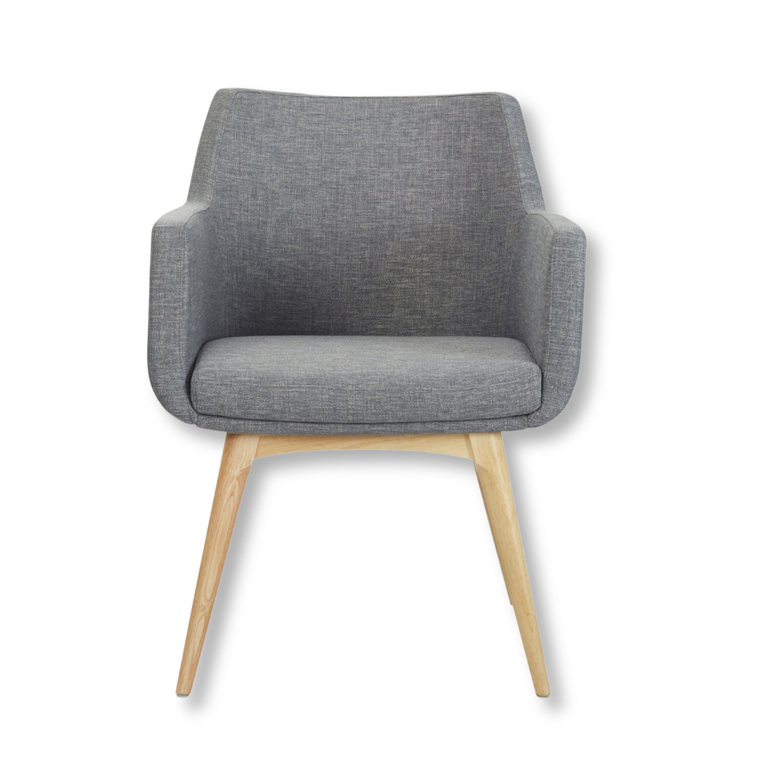 Haddy Visitor Chair crafted from ash wood with fabric upholstery, ideal for modern office spaces.