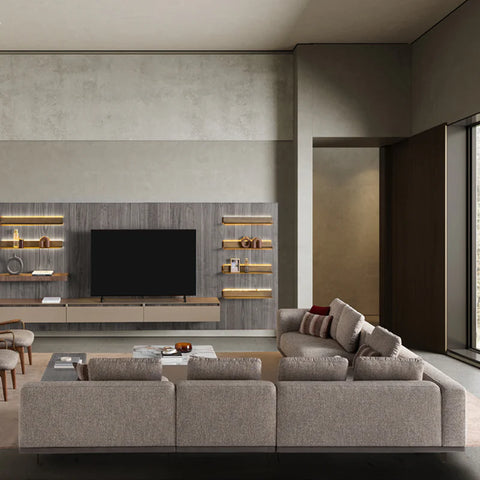 Oslo Luxe Modular Sofa in a contemporary living room setup, with sleek design and customisable layout