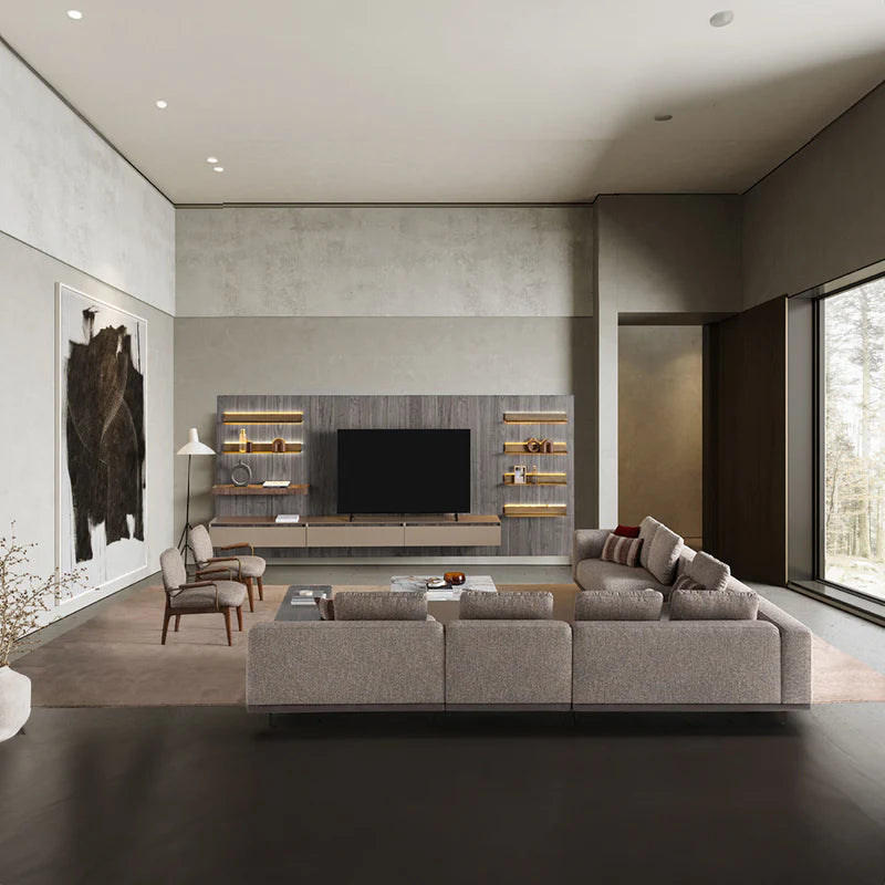 Oslo Luxe Modular Sofa in a contemporary living room setup, with sleek design and customisable layout