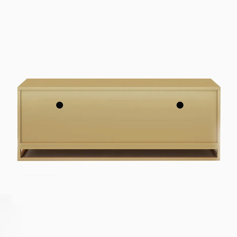 Sunlit Bas-Relief Golden Media Console & Center Table