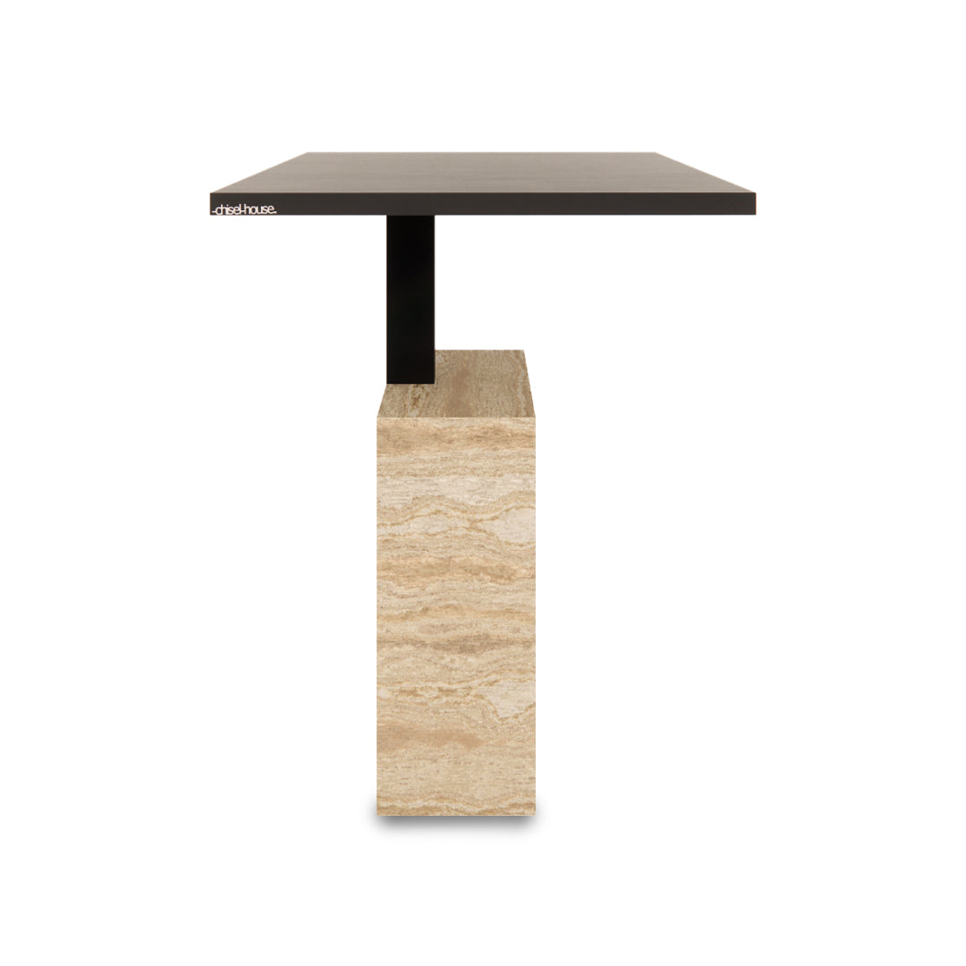 Travertine End Table