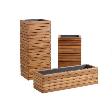 wooden planter size variation 