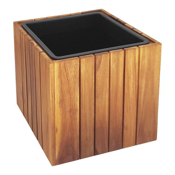 wooden square planter